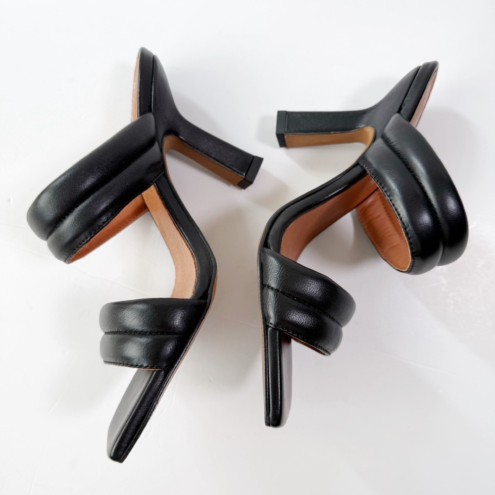 L'Intervalle Woman Black Leather Strappy Slip-On Mule Heel Sandal EU38 Classic - Picture 3 of 7